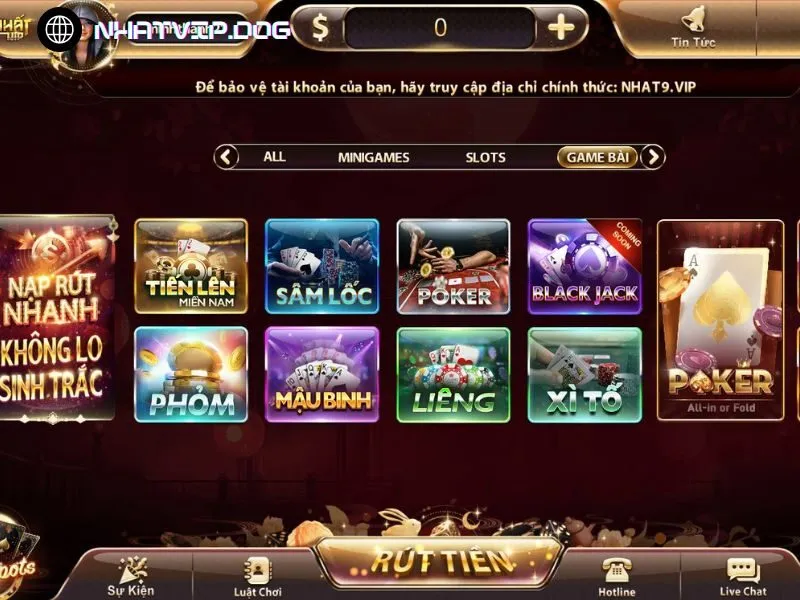 Xì tố thuộc dòng game chơi bài hot tại Nhatvip